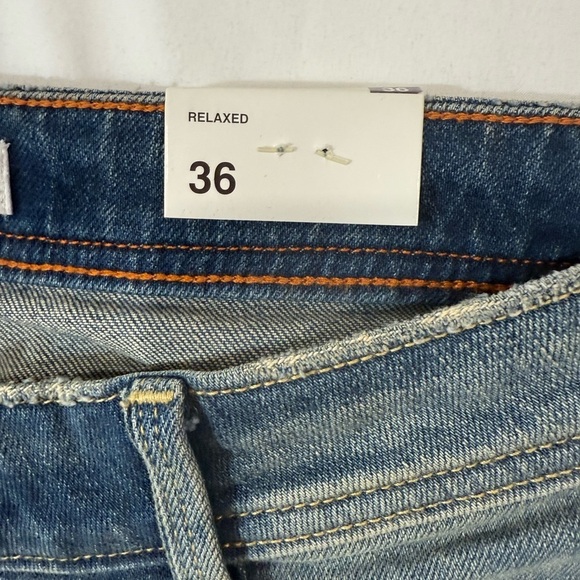 Zara Women Relaxed Mid Waist Mid Rise Jeans Oversized Distressed Blue Size 4 - Picture 11 of 15